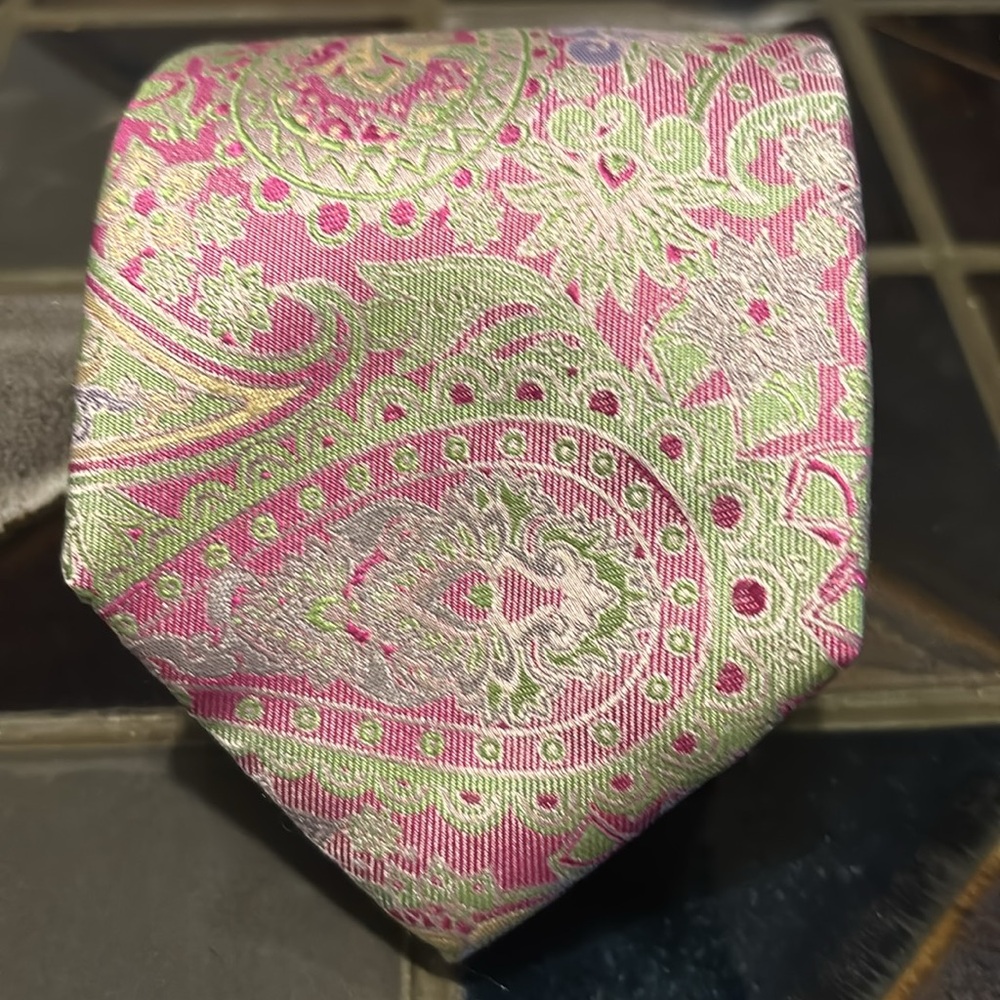 Vintage Bruno Marchesi Handmade Silk Paisley Tie